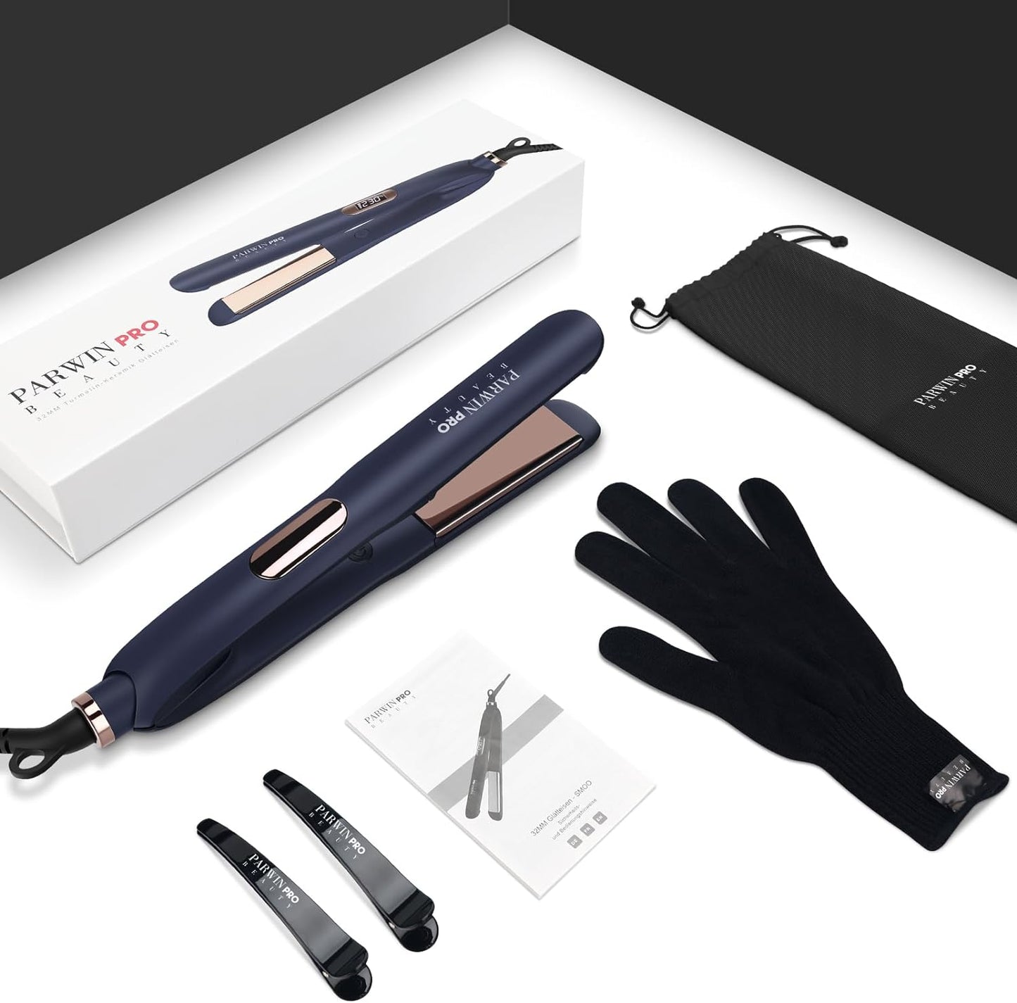 32 MM Lisseur Cheveux, 2 En 1 Lisseur Boucleur Cheveux, Fer À Lisser Avec Revêtement En Nano Titane, Plaque Chauffante Glissante, Lisseur De Voyage, Avec Écran LCD, 130℃-230℃