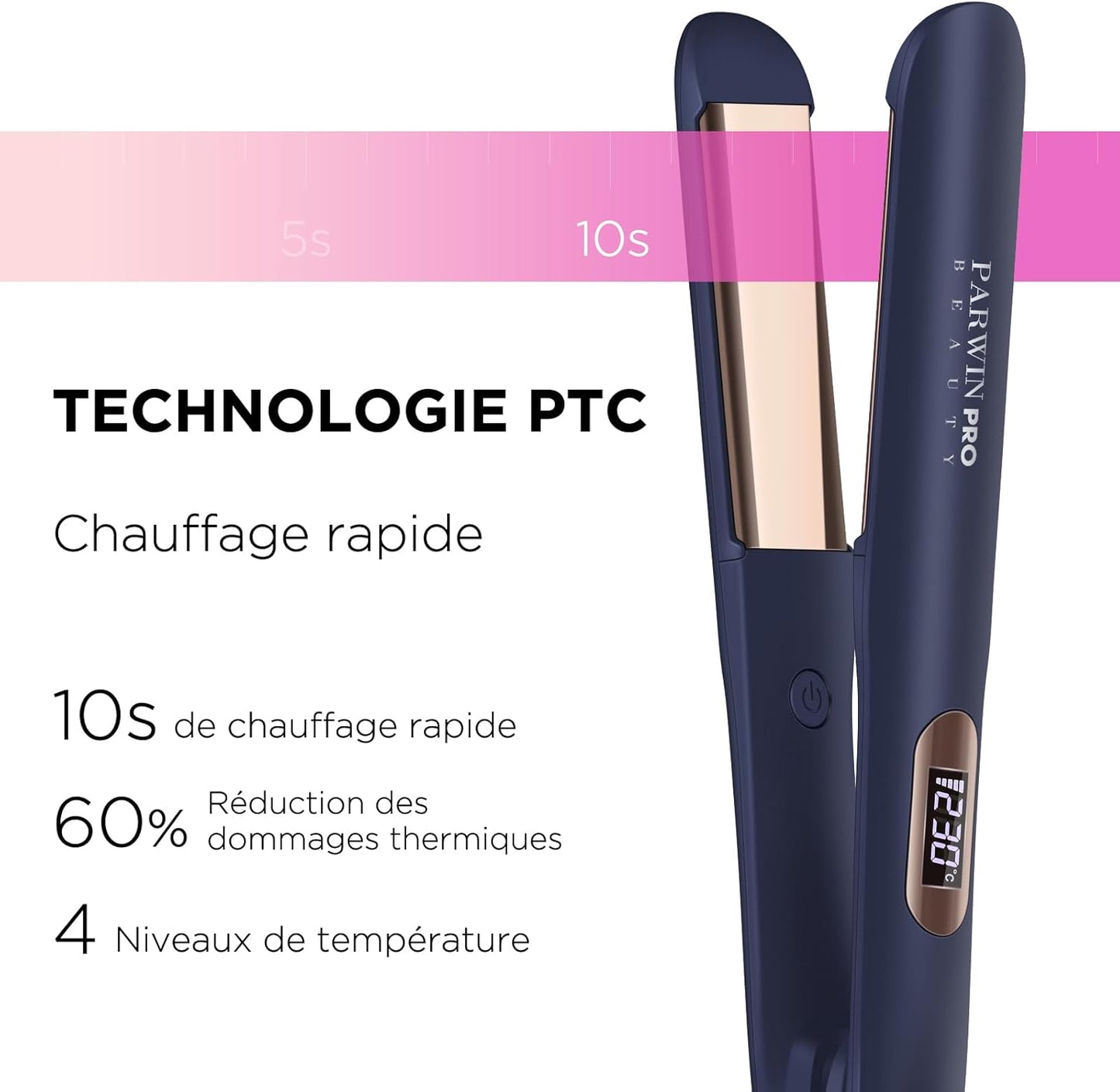 32 MM Lisseur Cheveux, 2 En 1 Lisseur Boucleur Cheveux, Fer À Lisser Avec Revêtement En Nano Titane, Plaque Chauffante Glissante, Lisseur De Voyage, Avec Écran LCD, 130℃-230℃