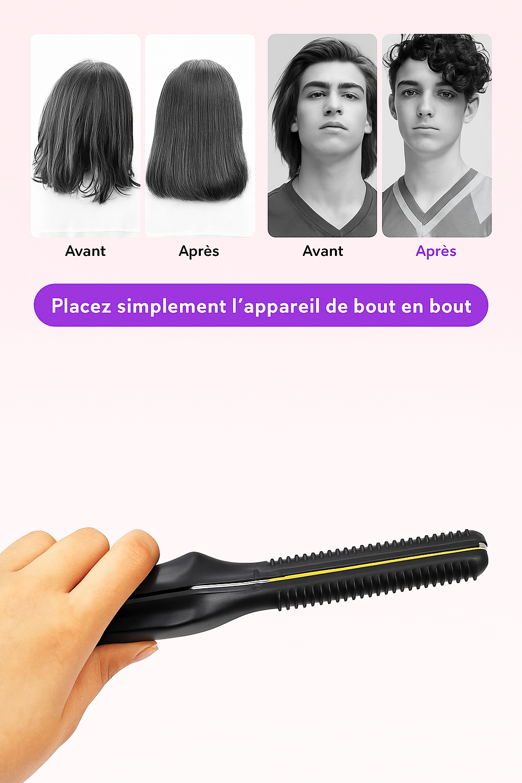 Fer à Lisser et Boucler 2-en-1 – Mini Appareil Céramique Professionnel pour Cheveux Courts & Barbe