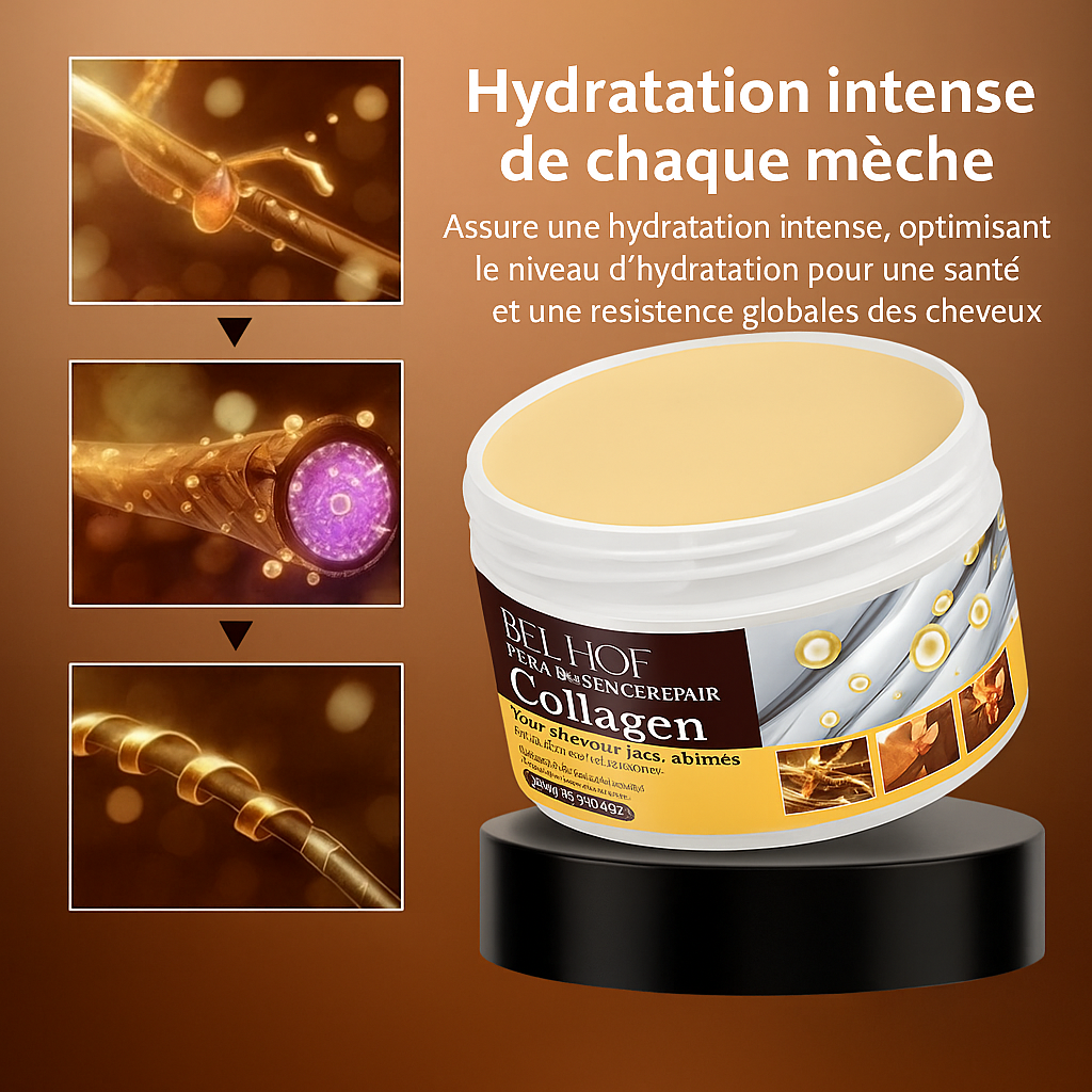 Masque Réparateur Cheveux au Collagène – Douceur & Brillance