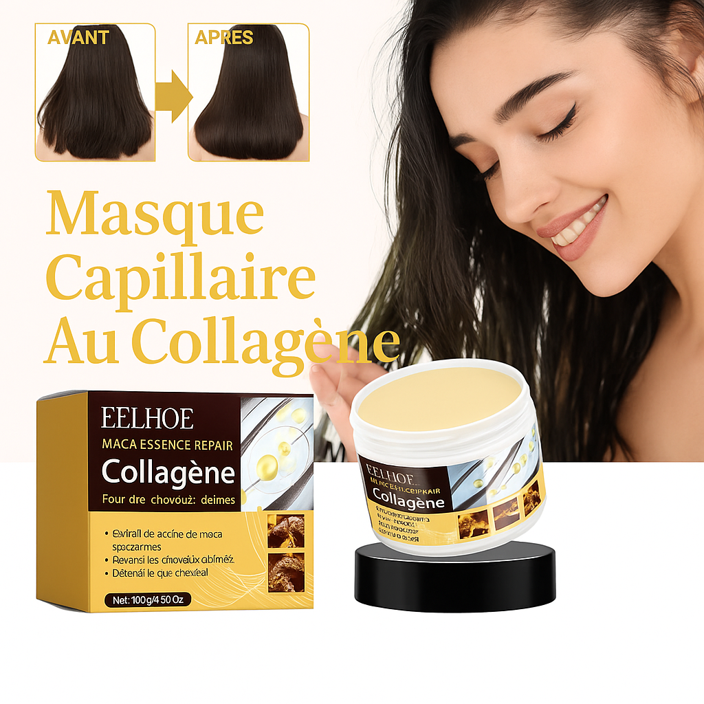 Masque Réparateur Cheveux au Collagène – Douceur & Brillance