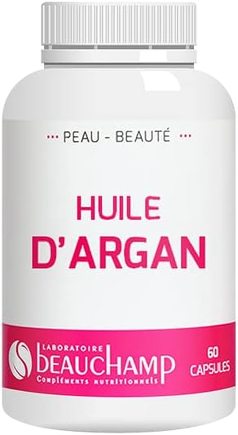 - Complément Alimentaire HUILE D'ARGAN VIERGE - 60 Capsules - Beauté De La Peau, Des Ongles Et Des Cheveux - Développé En France