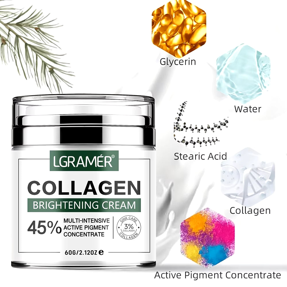 LGRAMER Collagen Moisturizing Cream Protects the Skin'S Moisturizing Barrier Smooths Wrinkles and Enhances Skin Texture 60G