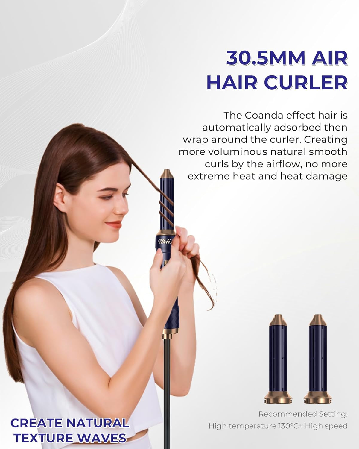 Hair Styler Set 6 En 1, UKILSS Airstyler Avec Sèche-Cheveux Ionique 1000W, Fer À Friser À Air, Brosses À Lisser Cheveux, Brosses Rondes, Hair Styler Brosses À Air Chaud Cadeaux Pour Femmes De Coiffage