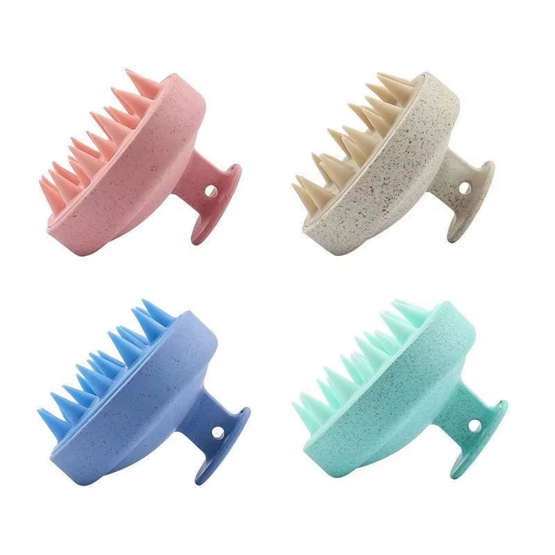 Silicone Scalp Massage Comb Wheat Straw Head Cleaning Brush Hair Washing Combs Body Bath Massager Shower Salon Hairdressing Tool