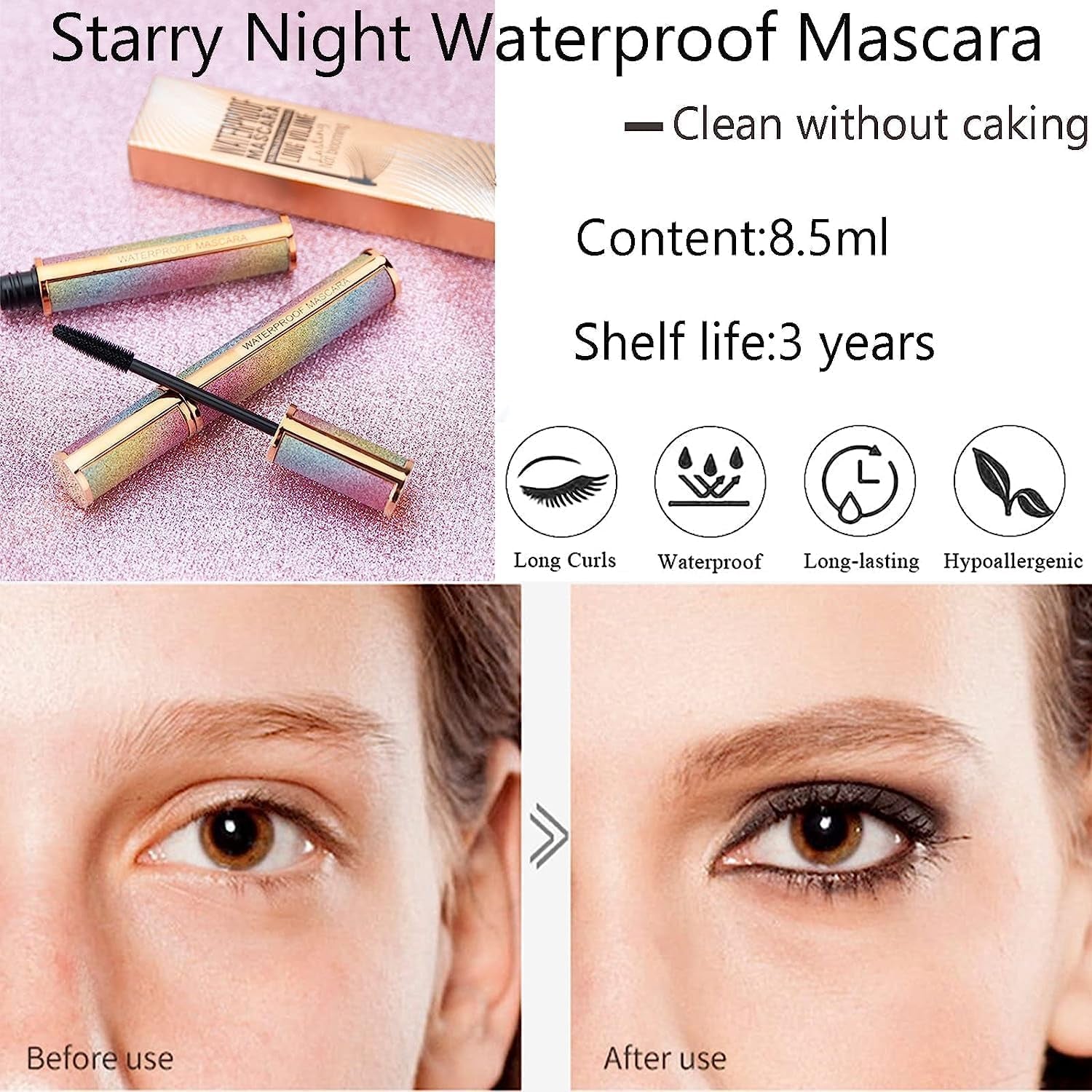 4D Silk Fiber Mascara, Mascara Volume Imperméable Noir, Allongement De Cils Extra Long Et Mascara, Naturellement Maquillage Des Yeux Ne Fleurit Pas