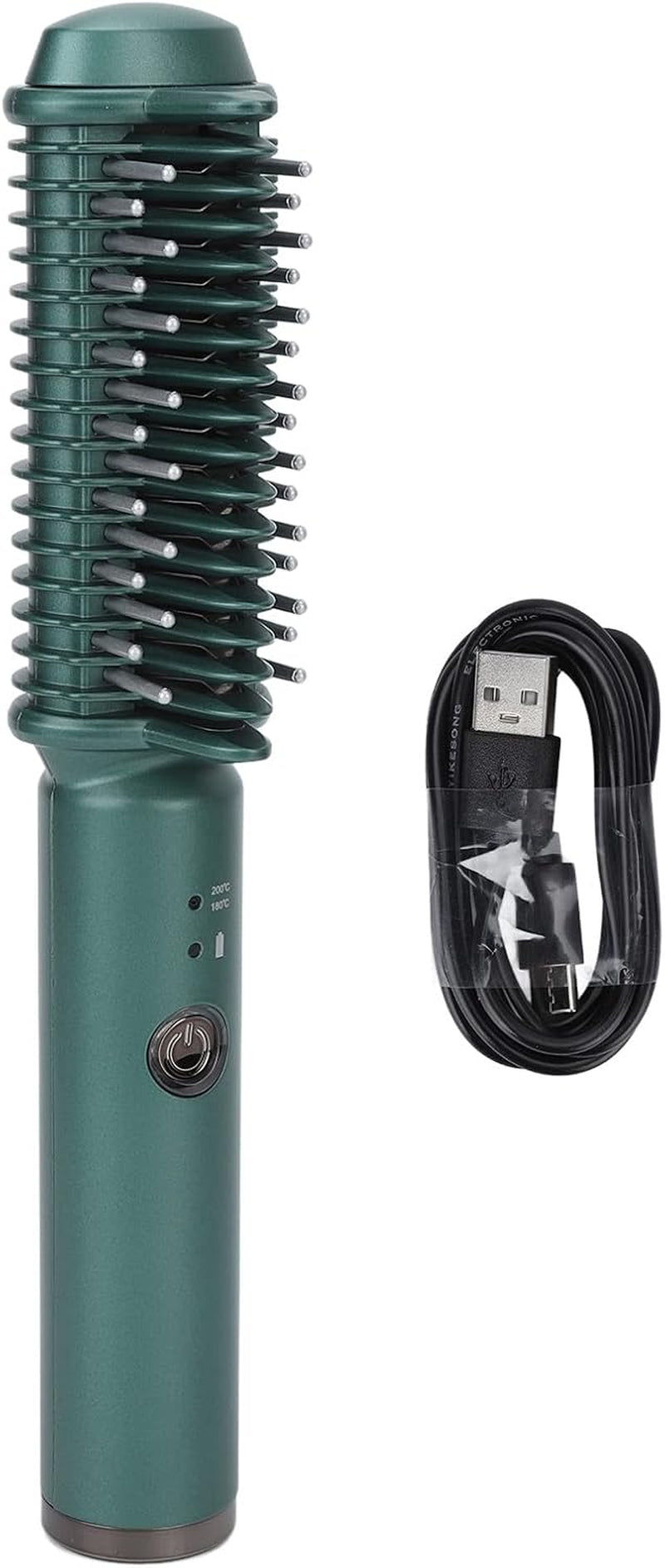 Brosse À Lisser Les Cheveux, Brosse À Lisser Les Cheveux, Brosse Chaude Sans Fil Rechargeable À Chauffage Rapide Pour Peigne À Lisser Les Femmes, Vert