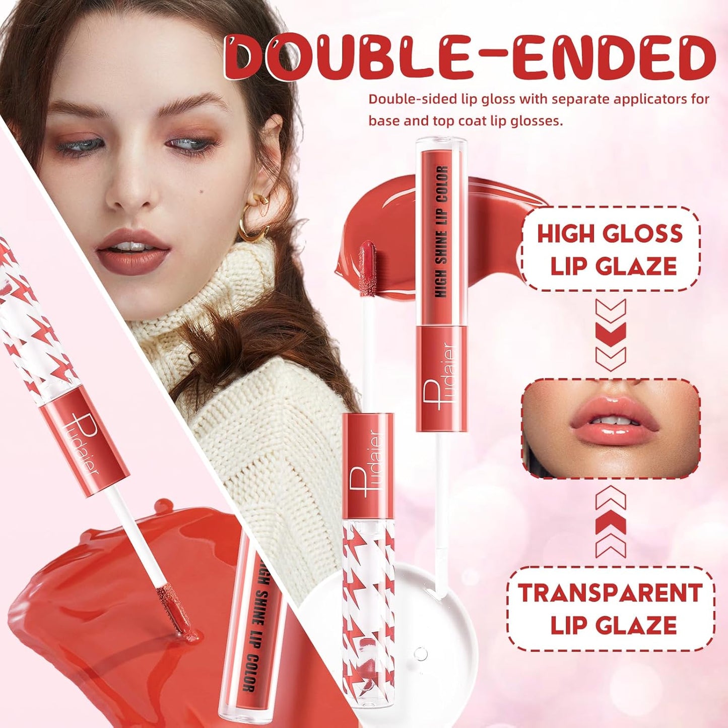 Gloss Repulpant Levres Set, 3 Pièces Lip Gloss Et Gloss Essence, Gloss À Lèvres Effet Repulpant & Hydratant, Lip Oil Brillant Longue Durée Et Pas Facile À Décolorer