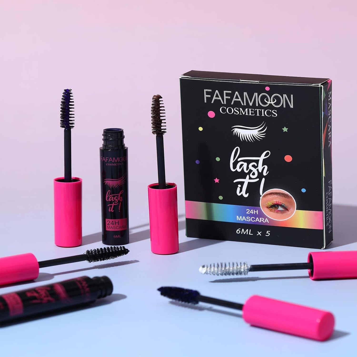 Set De Mascara Coloré,Mascara Volumateur Et Allongeant, Mascara Bouclé Longue Durée,Imperméable,Anti-Sueur,Sans Efflorescence,Multicolore Pour Les Yeux Des Femmes,Set De Mascara