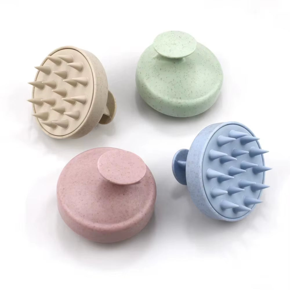 Silicone Scalp Massage Comb Wheat Straw Head Cleaning Brush Hair Washing Combs Body Bath Massager Shower Salon Hairdressing Tool