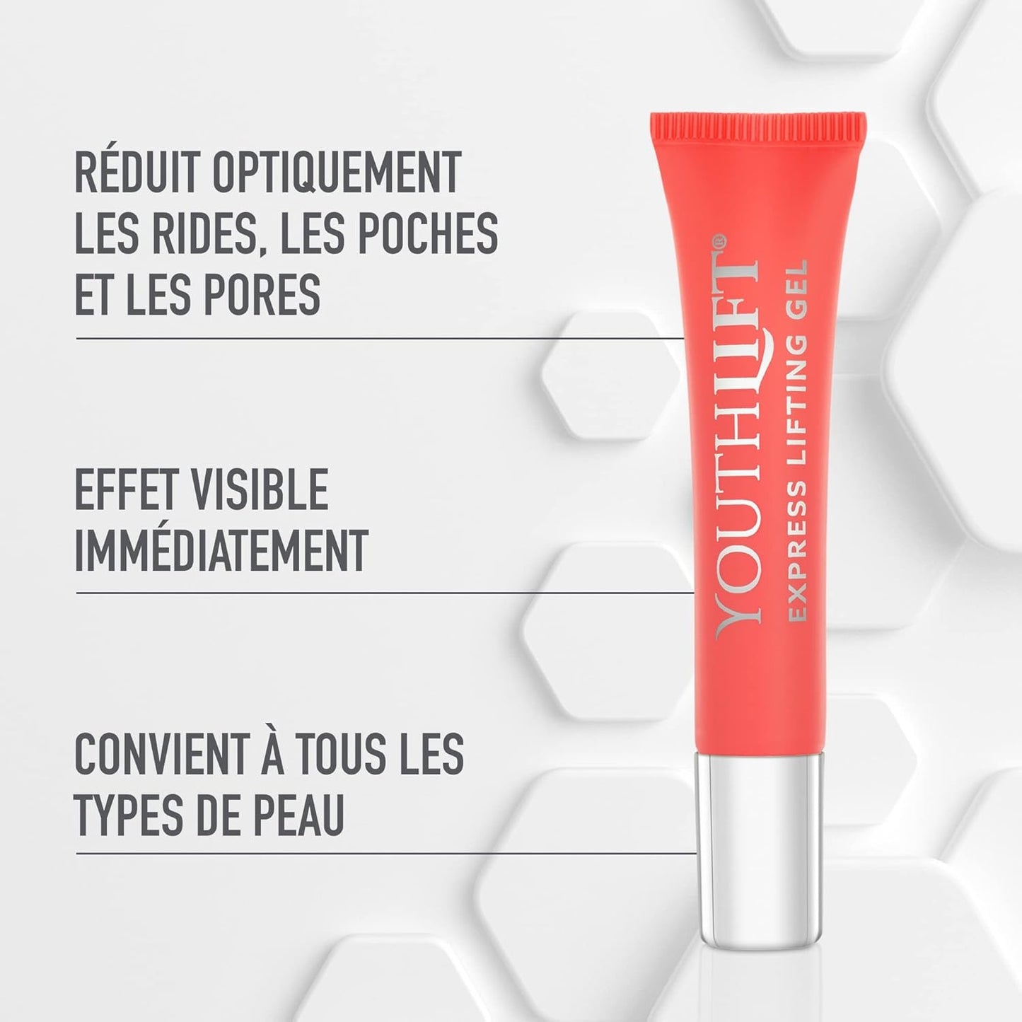 YOUTHLIFT Express Lifting Tube De Gel Anti-Âge Pour Le Visage Effet Immédiat Contre Les Rides Cosmétique Végétalien Sans Silicone 7 Ml