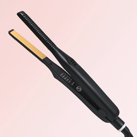 Fer à Lisser et Boucler 2-en-1 – Mini Appareil Céramique Professionnel pour Cheveux Courts & Barbe