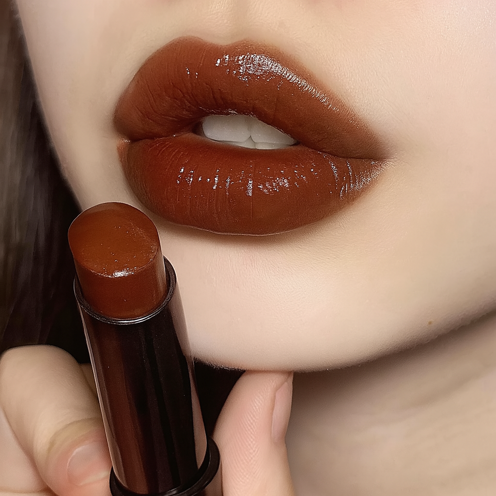 Rouge à Lèvres Brillant Marron Rouge – Hydratant & Longue Tenue