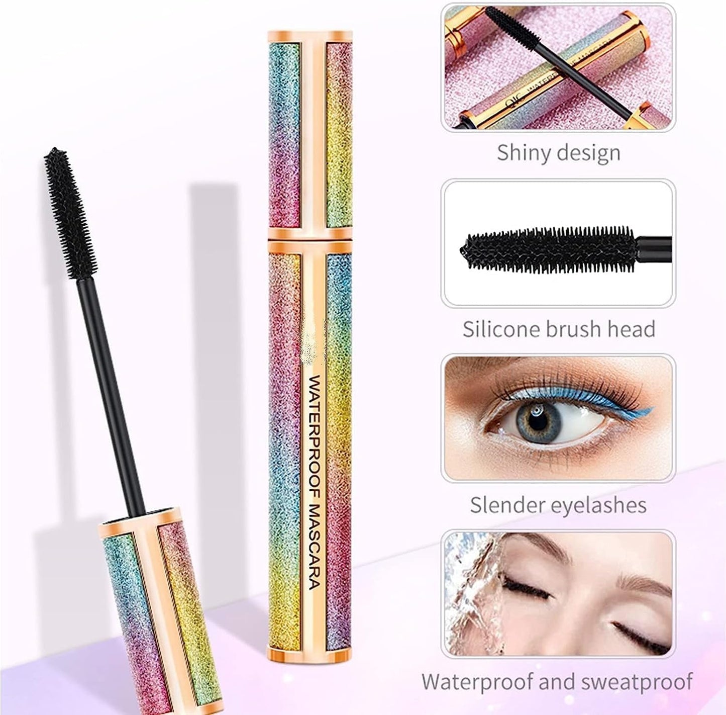 4D Silk Fiber Mascara, Mascara Volume Imperméable Noir, Allongement De Cils Extra Long Et Mascara, Naturellement Maquillage Des Yeux Ne Fleurit Pas