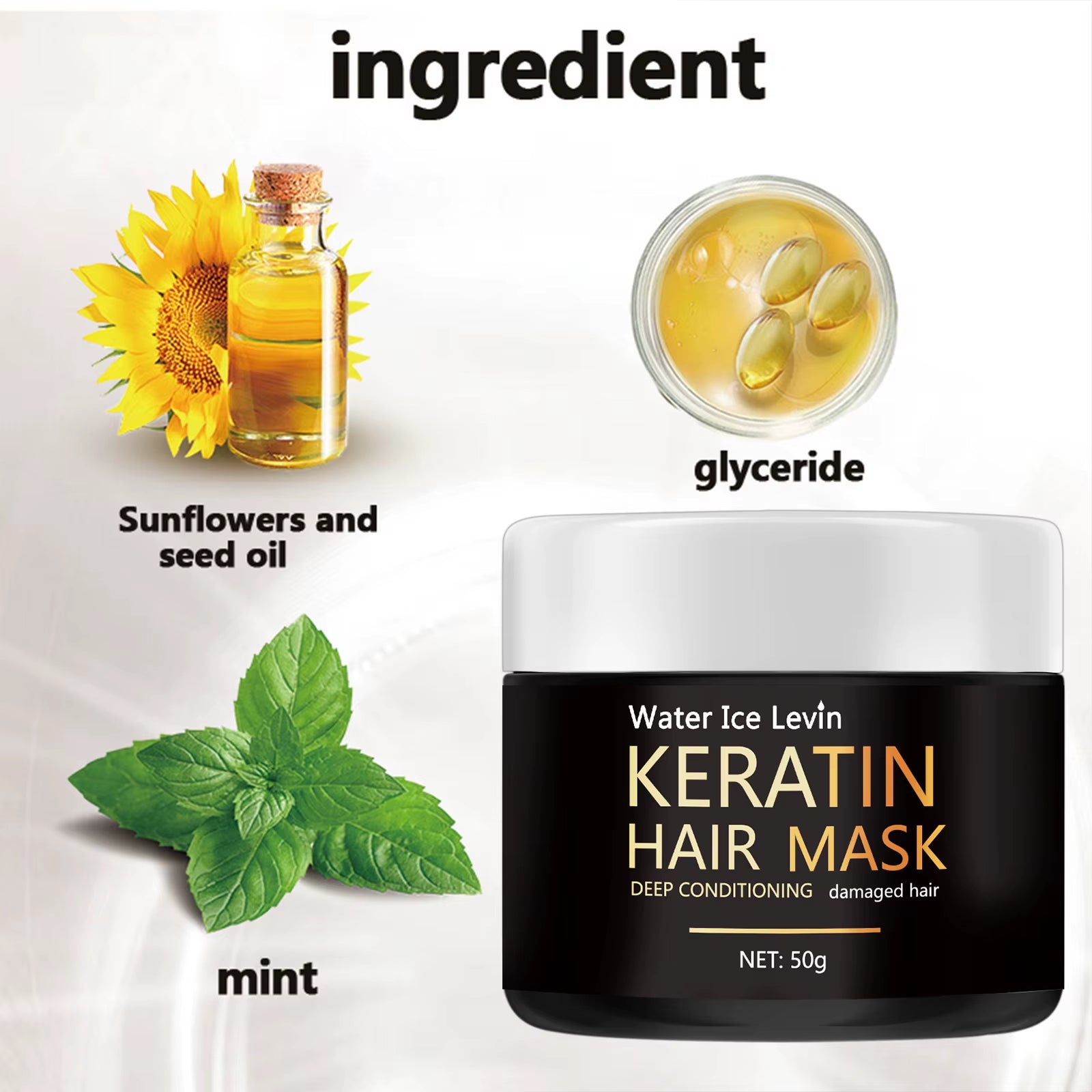 50Gkeratin Hair Mask 5 Seconds Repair Damage Frizzy Hair Mask Damage Hair Mask Treatment Scalp Hair Shiny Hair Care