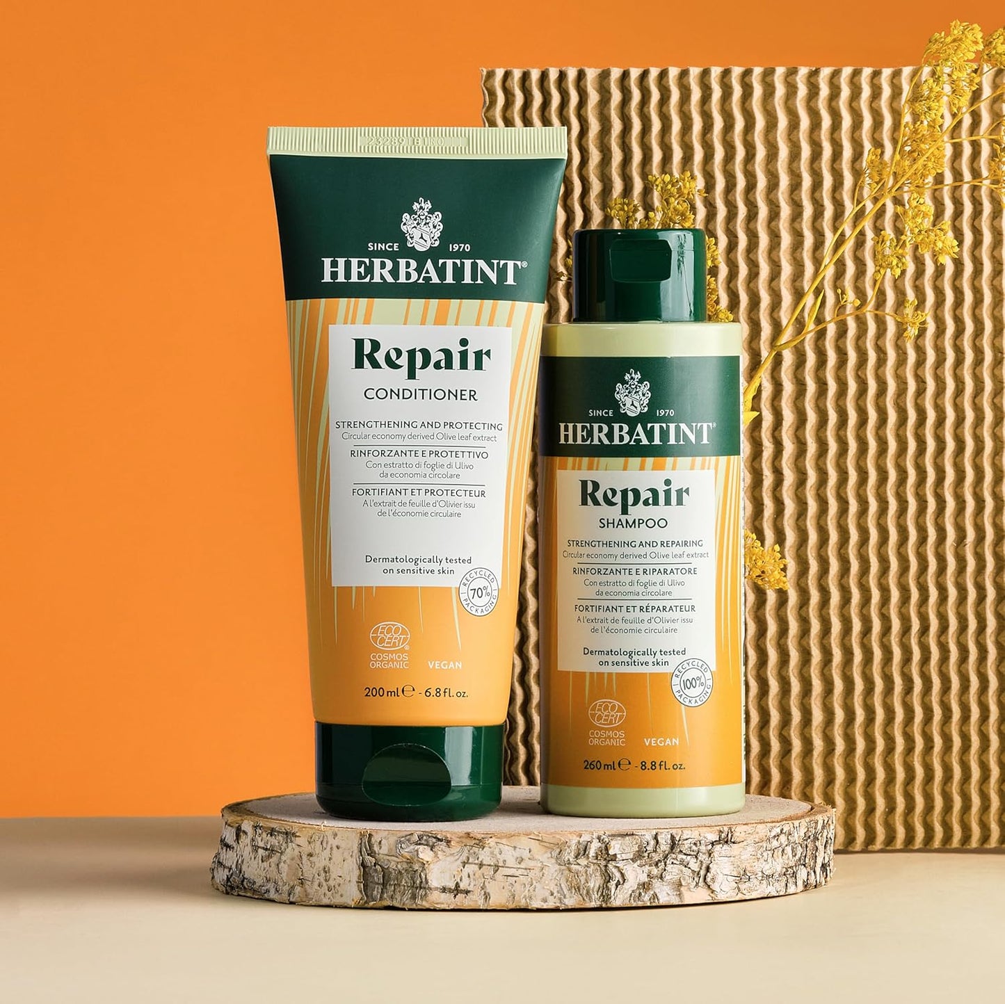 Herbatint Repair Conditioner, Baume Réparateur Bio - 200 Ml | Nourrit Et Répare Les Cheveux Stressés, Secs Et Abîmés | 99% Ingrédients Naturels, Avec Extraits De Moringa, Olivier, Jojoba Et Aloe Vera