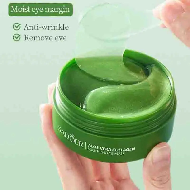 60Pcs Aloe Vera Collagen Eye Mask anti Dark Circles Removal Eyes Bags Moisturizing Firming Eye Patches Eyes Skin Care Products