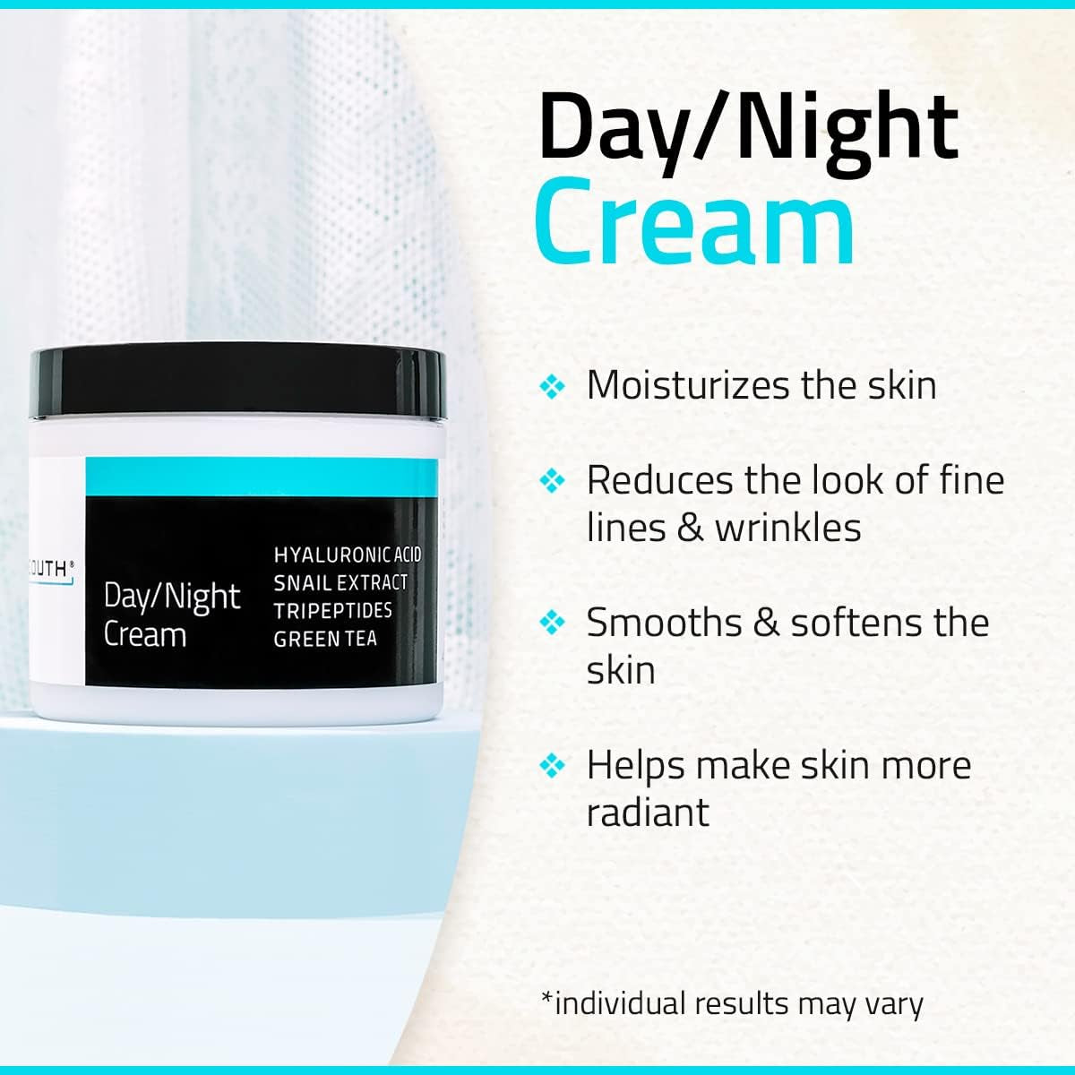 Crème Visage Jour Nuit Avec Acide Hyaluronique Et Mucine Escargot, Soin Hydratant 24H, Crème Hydratante Visage 120Ml