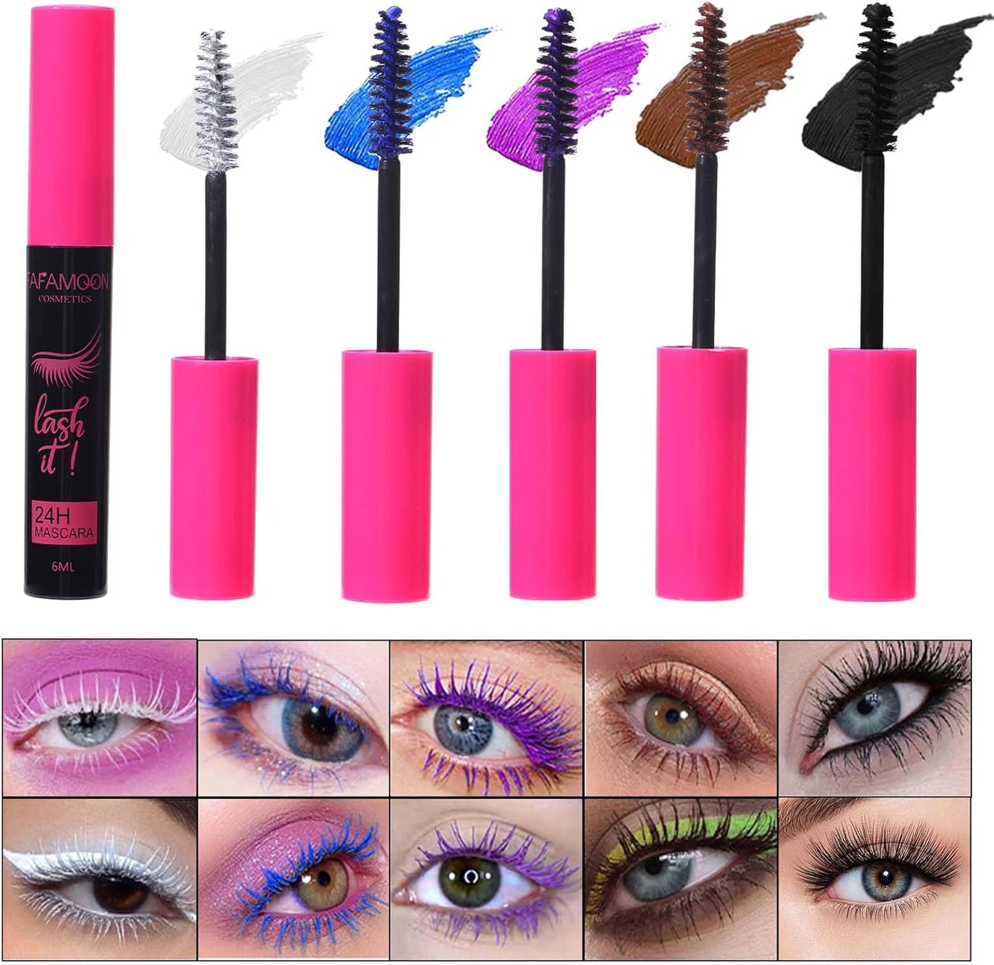 Set De Mascara Coloré,Mascara Volumateur Et Allongeant, Mascara Bouclé Longue Durée,Imperméable,Anti-Sueur,Sans Efflorescence,Multicolore Pour Les Yeux Des Femmes,Set De Mascara