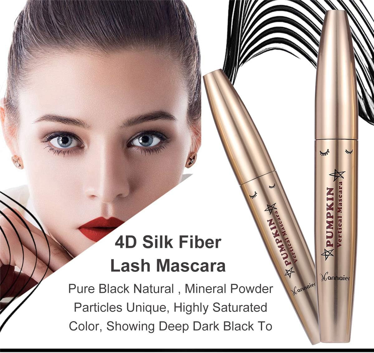 4D Silk Fiber Eyelash Mascara, 4D Mascara Fiber Eyelash Mascara, 4D Fibre Soie Mascara, Fiber De Soie Cils Noir Mascara, Extension Fibre Extrêmement Long Mascara Lavable À L'Eau Chaude