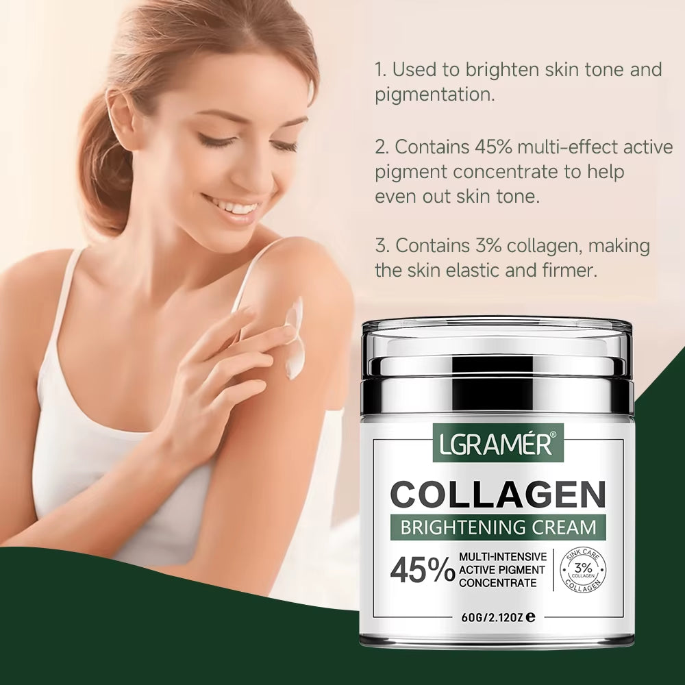 LGRAMER Collagen Moisturizing Cream Protects the Skin'S Moisturizing Barrier Smooths Wrinkles and Enhances Skin Texture 60G